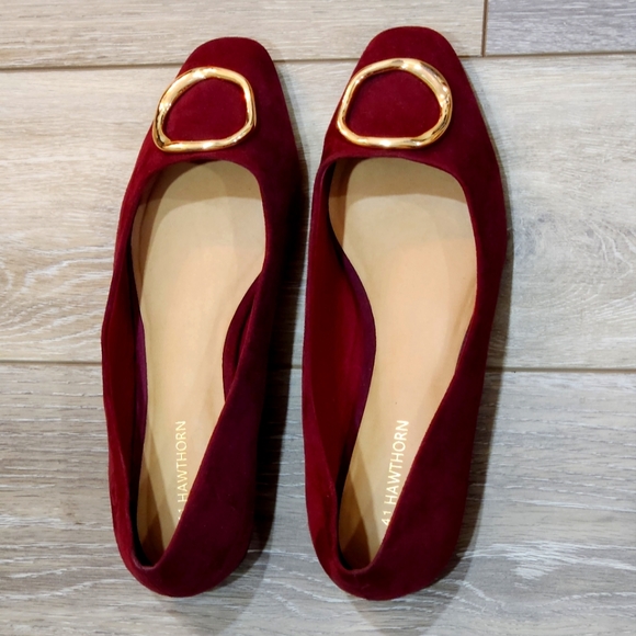 41 Hawthorn Shoes - Stitchfix Emmy ballet flat maroon with gold buckle detail